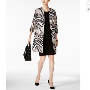 Kasper abstract print 3/4 sleeve jacket Size 16W